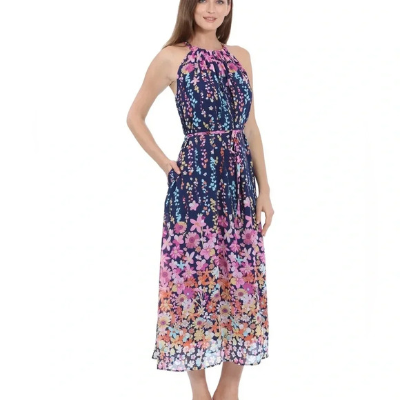 Maggy London Dresses & Skirts - Maggy London Skylar Maxi Dress Women’s Chiffon Halter Neckline‎ Gradient Size 4